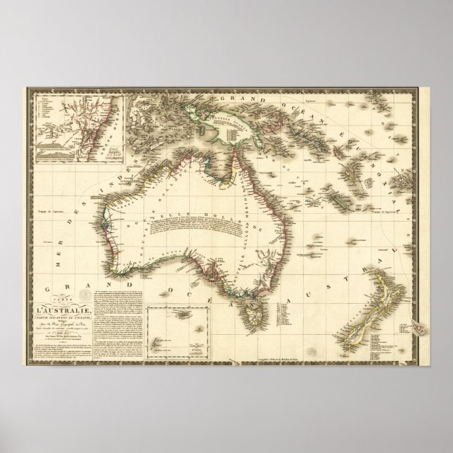 Póster Australia: Mapa panorámicoAustralia 2 (Frente)