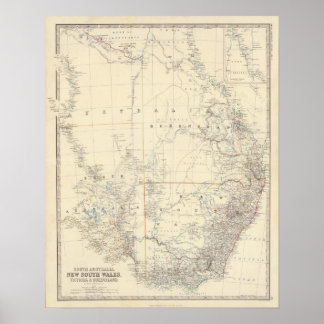 Póster Australia, Nueva Gales del Sur, Victoria, Queensla