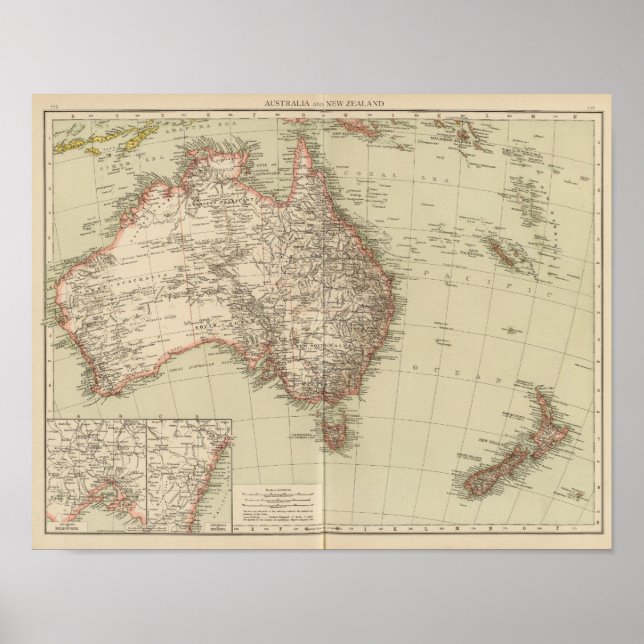 Póster Australia, Nueva Zelanda (Frente)