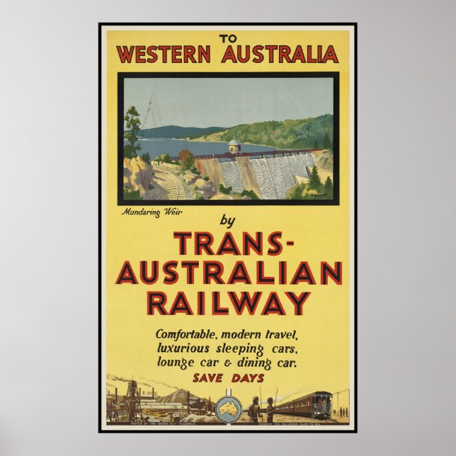 Póster Australia Occidental por ferrocarril transaustrali (Frente)
