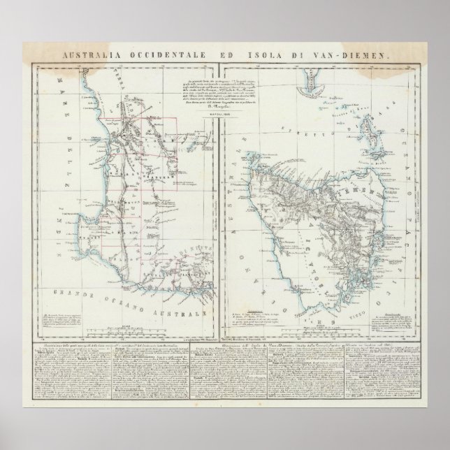 Póster Australia Occidental y Tasmania (Frente)