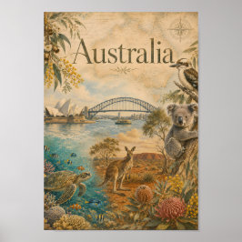 Póster Australia para amantes de Australia 