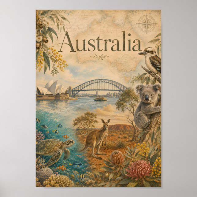 Póster Australia para amantes de Australia  (Frente)