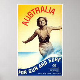 Póster AUSTRALIA Para Viajes de Sol y Surf