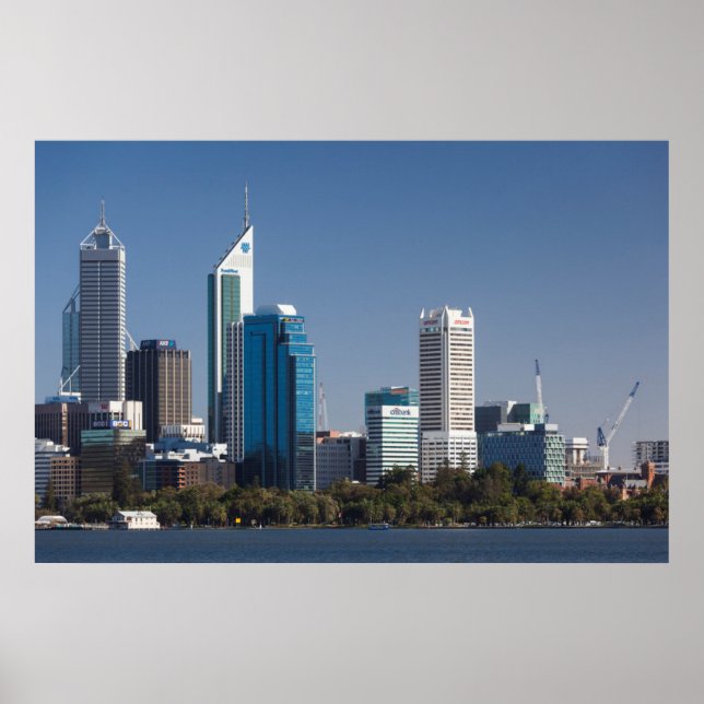 Póster Australia, Perth, paisaje urbano de la ciudad desd (Frente)