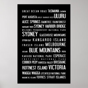 Póster Australia - poster tipográfico