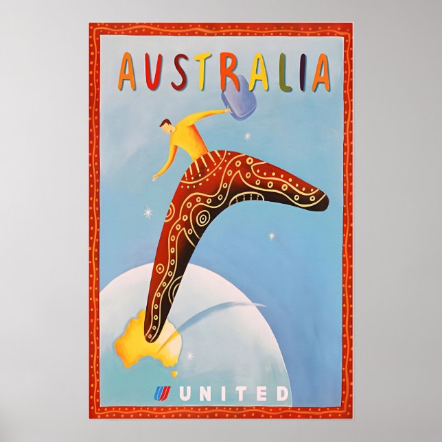 Póster Australia Print Travel Poster Australian Art (Frente)