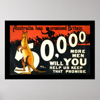 Póster Australia prometió a Gran Bretaña (frontera)