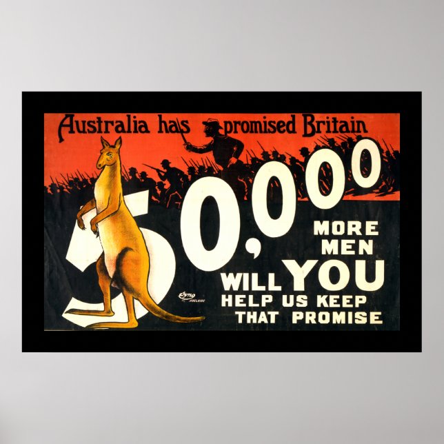 Póster Australia prometió a Gran Bretaña (frontera) (Frente)
