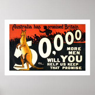 Póster Australia prometió a Gran Bretaña (lienzo)