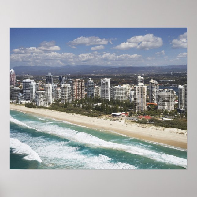 Póster Australia, Queensland, Costa de Oro, Playa Princip (Frente)