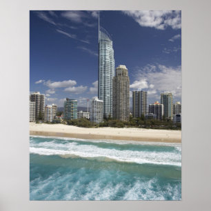 Póster Australia, Queensland, Gold Coast, surfistas
