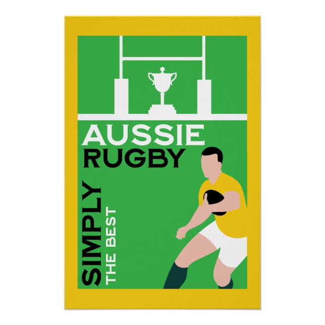 Póster Australia Rugby Fan Art (Anverso)