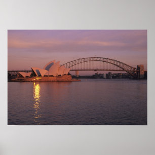 Póster Australia, Sydney, Ópera de Sydney construida