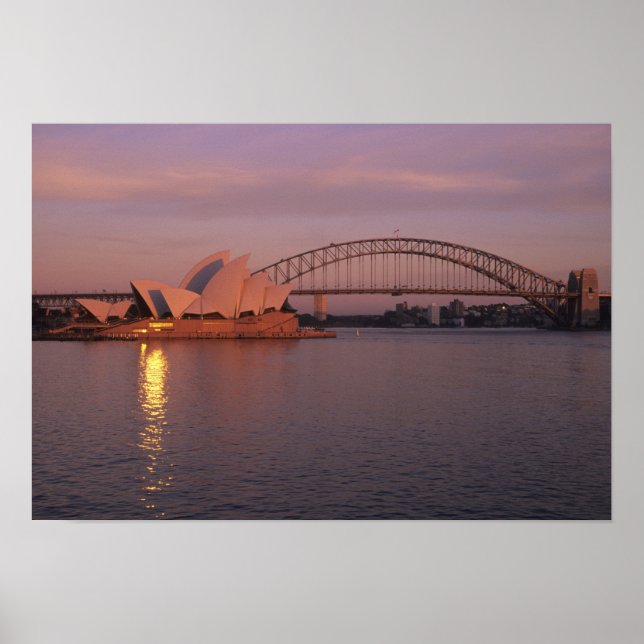 Póster Australia, Sydney, Ópera de Sydney construida (Frente)