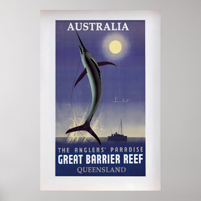 Póster Australia, The Angler's Paradise, Great Barrier (Frente)