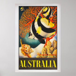 Póster Australia, the Great Barrier Reef by Eileen Mayo