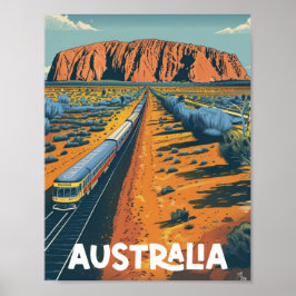 Póster Australia Vintage Famous Travel Place