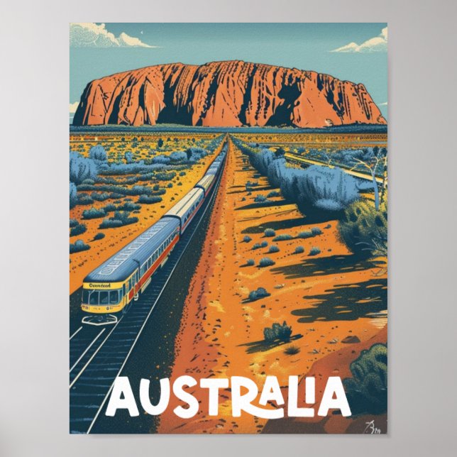 Póster Australia Vintage Famous Travel Place (Frente)