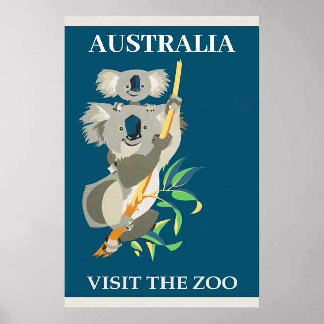 Póster Australia: Visita al Oso de Koala al Zoológico Via (Frente)