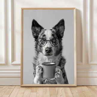 Póster Australian Cattle Dog Coffee Print: Coffee Bar Dec
