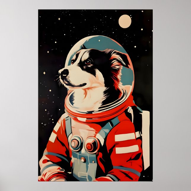 Póster Australian Shepherd Astronaut Poster, Australian (Frente)