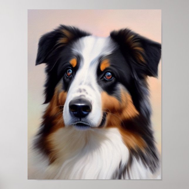 Póster Australian Shepherd Kopf -  (Frente)