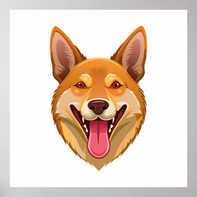 Póster Australian wild dog dingo head (Frente)