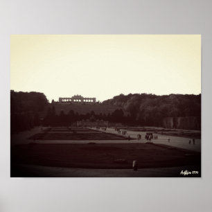 Póster Austria Antigua Viena Jardines de Schonbrunn 1970