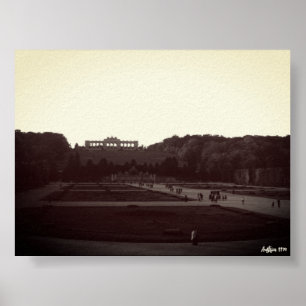 Póster Austria Antigua Viena Jardines Schonbrunn 1970