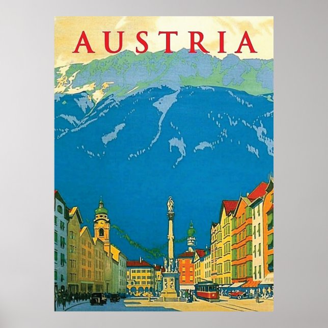 Póster Austria, centro de la ciudad (Frente)