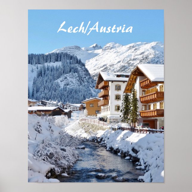 Póster Austria Lech am Arlberg en invierno (Frente)