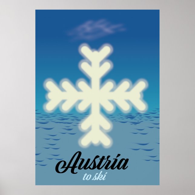 Póster Austria para esquiar (Frente)