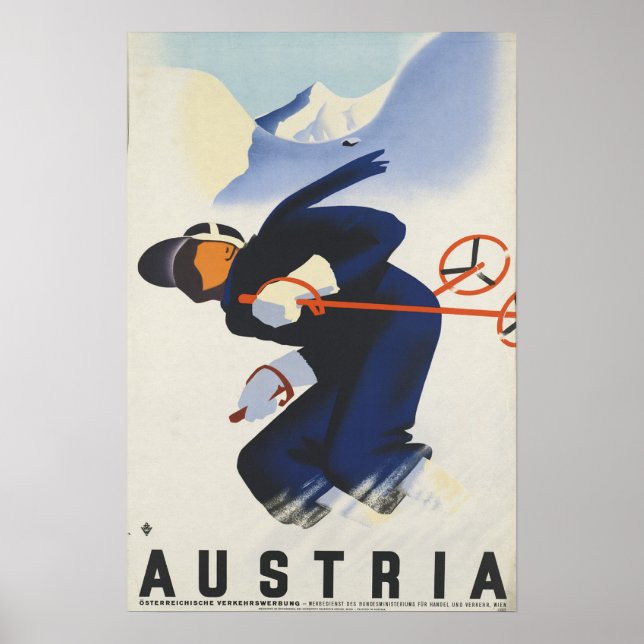 Póster Austria - Poster austríaco de viajes de vintage (Frente)