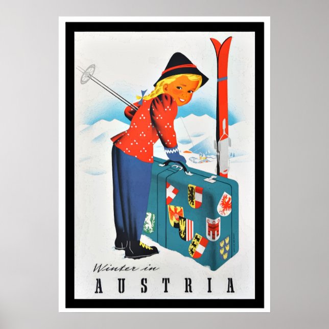 Póster Austria, poster de viajes vintage (Frente)