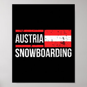 Póster Austria Snowboard Austria Flag Race Halfpipe S