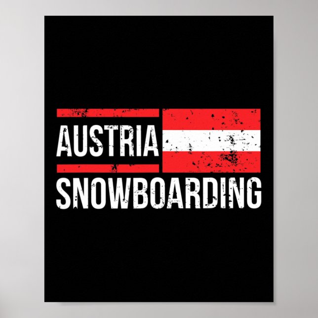 Póster Austria Snowboard Austria Flag Race Halfpipe S (Frente)