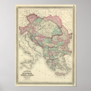 Póster Austria, Turquía en Europa, y Grecia