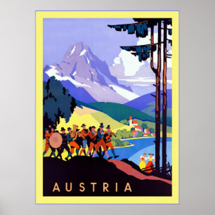 Póster Austria: Viajes de época