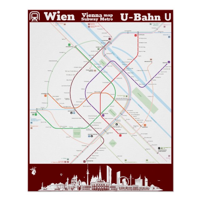 Póster “Austria: Viena metro SUBWAYmap… (Anverso)