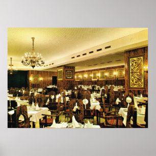 Póster Austria vintage, Viena, restaurante vienés