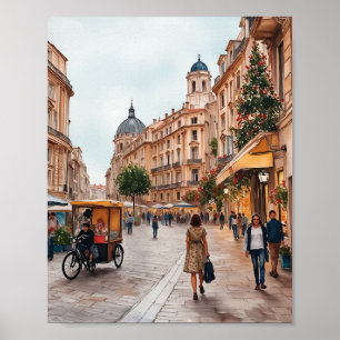 Póster Austria Watercolor