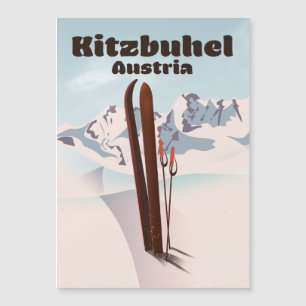 poster austriaco de esquí kitzbuhel