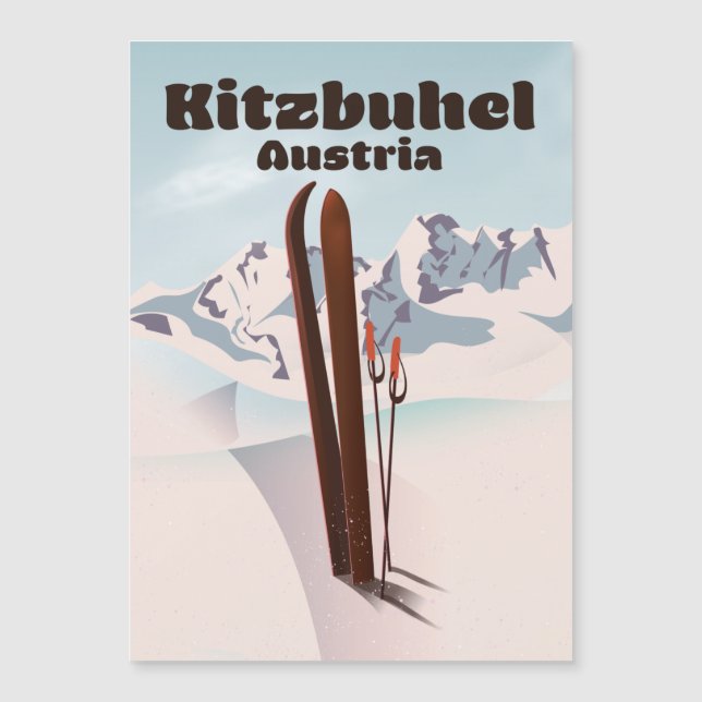 poster austriaco de esquí kitzbuhel (Anverso)