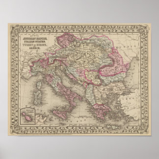 Póster Austrian Empire, Italy, Turkey in Europe, Greece 2