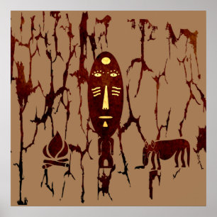 Póster auténtica escena tribal
