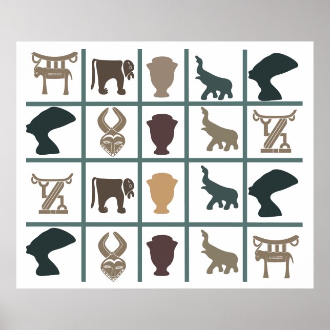 Póster auténtica tribu africana ornamentada (Frente)