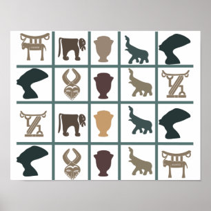 Póster auténtica tribu africana ornamentada