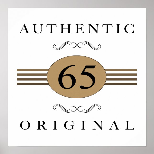 Póster Auténtico cumpleaños 65 (Frente)