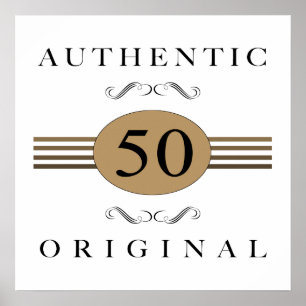 Póster Auténtico cumpleaños número 50